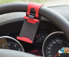 Multi Functional Mobile Car Steering Wheel Holder/Mount/Clip/Buckle Socket Hands Free Access to Your / 4