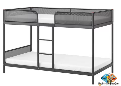 TUFFING Bunk bed frame, dark grey, 90x200 cm (35 3/8x78 3/4 ")